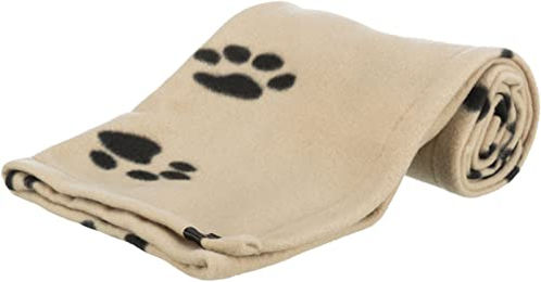 Trixie Hundedecke Barney Fleece beige mit schwarzen Pfoten 150 x 100 cm - 150 cm – Bild 1 von 6