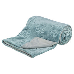 Produktbild von Trixie Hundedecke Barry aus Softplüsch Blau Grau 150 x 100 cm