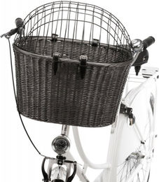 TRIXIE Hundefahrradkorb vorne aus Polyrattan in Grau oder Schwarz 44x34x41cm - 1 Stk. – Bild 1 von 13