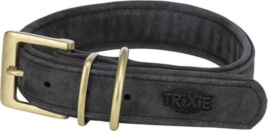 Produktbild von Trixie Hundehalsband aus echtem Leder in Schwarz Größe XS