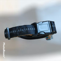 Produktbild von Trixie Hundehalsband aus Nylon in Schwarz-Beige mit Zugentlastung Größe L