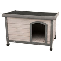 Produktbild von Trixie Hundehütte Classic Flachdach aus Holz grau Größe L waterproof