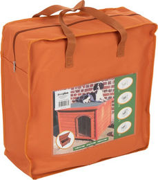 Produktbild von Trixie Hundehütte Classic Natura Flachdach aus Holz mit Isolierung Grau Größe S-M