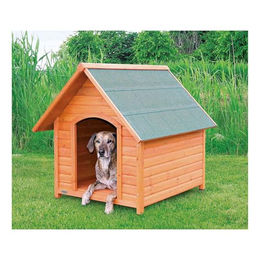 TRIXIE Hundehütte Cottage Satteldach aus Holz wetterfest in Braun Natur Größe L – Bild 1 von 5