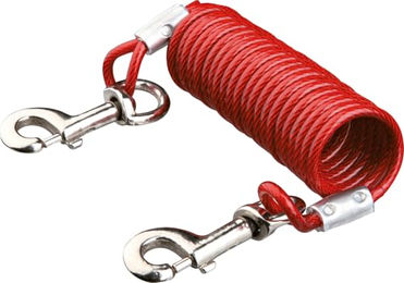 Trixie Hundeleine als Spiralkabel-Hofleine aus Kunststoff für große Rassen, Rot, 5 m - 5 m – Bild 1 von 2