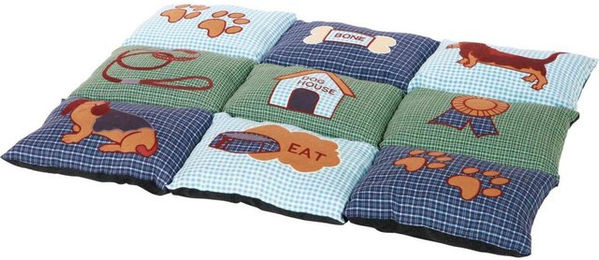 TRIXIE Hundematte Patchwork Blau Grün aus Polyester für kleine Hunde – Bild 1 von 4