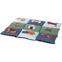 Produktbild von TRIXIE Hundematte Patchwork Blau Grün aus Polyester für kleine Hunde