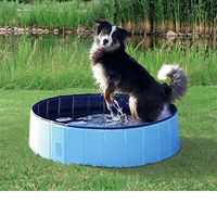 Produktbild von Trixie Hundepool faltbares Hundeplanschbecken aus Kunststoff in Blau/Grau mit ø 160 x 30 cm