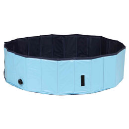 Trixie Hundepool faltbares Hundeplanschbecken aus Kunststoff ø 70 x 12 cm blau grau – Bild 1 von 13