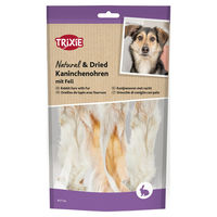 Produktbild von Trixie Hundesnack Kaninchenohren mit Fell monoproteinisch und hypoallergen 100 g