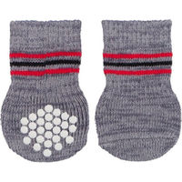 Produktbild von Trixie Hundesocken aus Baumwolle grau mit Anti-Rutsch-Sohle Größe M-L