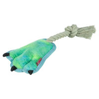 Produktbild von Trixie Hundespielzeug Animal Paw on Rope Plüschpfote mit Seil Blau Grün für kleine und mittelgroße Hunde 22 cm