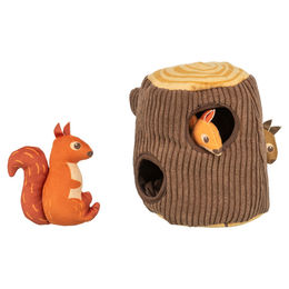 Trixie Hundespielzeug Baumstumpf mit Eichhörnchen aus Polyester in Braun – Bild 1 von 1
