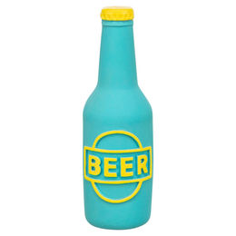 Trixie Hundespielzeug Bierflasche aus Latex mit Quietschfunktion in Blau und Türkis Größe Groß – Bild 1 von 1