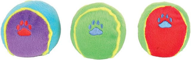 Produktbild von Trixie Hundespielzeug Bunte Plüsch Spielbälle 3er Set
