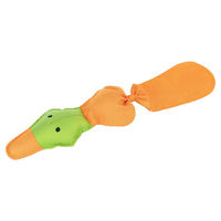 Produktbild von Trixie Hundespielzeug Ente Wurfspielzeug aus Polyester in Orange/Bunt mit Soundfunktion und schwimmend