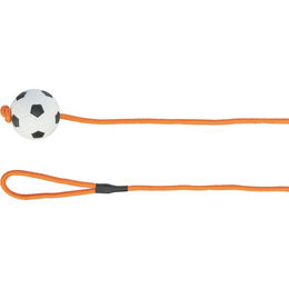 Trixie Hundespielzeug Fußball am Seil aus Moosgummi in Orange Bunt 6cm – Bild 1 von 3