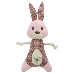 Produktbild von Trixie Hundespielzeug Hase aus Plüsch und Baumwolle in Rosa