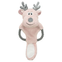Produktbild von Trixie Hundespielzeug Rentier aus Plüsch mit Tau in Rosa ca. 40cm