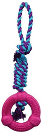 Trixie Hundespielzeug Ring am Tau aus Naturgummi bunt - 1 Stk. – Bild 1 von 8