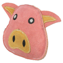 Trixie Hundespielzeug Schwein aus Leder Rosa für erwachsene Hunde – Bild 1 von 2