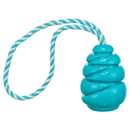 Produktbild von Trixie Hundespielzeug Super Strong Jumper Wurfspielzeug aus TPR mit Seil in Türkis