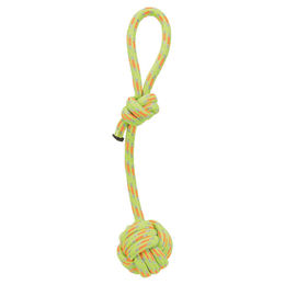 Produktbild von Trixie Hundespielzeug Tau mit eingeflochtenem Ball aus Baumwolle Grün
