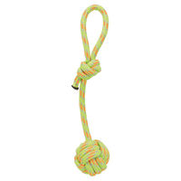 Produktbild von Trixie Hundespielzeug Tau mit eingeflochtenem Ball aus Baumwolle Grün