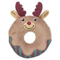 Produktbild von Trixie Hundespielzeug X-Mas Elch Donut Plüsch Grau und Braun