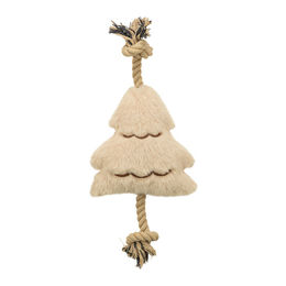 Produktbild von Trixie Hundespielzeug Xmas Weihnachtsbaum aus Plüsch und Tau in Beige 38cm