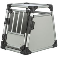 Produktbild von Trixie Hundetransportbox aus Aluminium in Silber und Grau Größe S