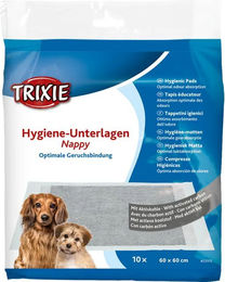 Trixie Hygiene-Unterlage Nappy mit Aktivkohle für Welpen 60 x 60 cm 10 Stück - 10 x 60 cm – Bild 1 von 5