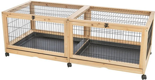 Trixie Indoor Kleintierkäfig für Meerschweinchen und Kaninchen aus Holz und Metall 150 x 50 x 60 cm – Bild 1 von 8