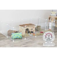 Produktbild von Trixie Indoor Volierengehege für Kaninchen und Meerschweinchen aus Metall in Weiß 140 x 70 x 35 cm