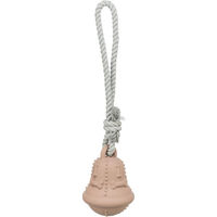 Produktbild von Trixie Intelligenzspielzeug Glocke am Tau aus Gummi für Hunde in Beige Grau oder Rosa