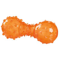 Produktbild von Trixie Intelligenzspielzeug Snack-Hantel für Hunde aus TPR in Orange 12 cm - 12 cm