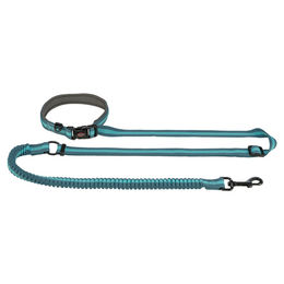 Trixie Joggingleine für Hunde mit Bauchgurt aus Polyester M-L 1,33–1,80 m in Grau Orange Türkis – Bild 1 von 13