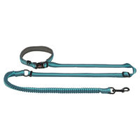 Produktbild von Trixie Joggingleine für Hunde mit Bauchgurt aus Polyester M-L 1,33–1,80 m in Grau Orange Türkis