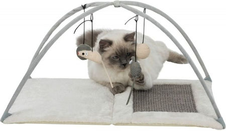 Trixie Junior Katzenkratzmatte aus Sisal mit Spielbogen in Grau – Bild 1 von 5