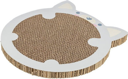 Trixie Junior Kratzpappe Katzenmotiv aus Karton mit Catnip Grau 31 x 32,5 cm – Bild 1 von 13
