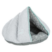 Produktbild von TRIXIE Junior Kuschelhöhle aus Plüsch für Hunde in Grau und Grün 45 x 30 x 40 cm - 0,786 kg