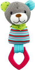 Trixie Junior Plüschspielzeug Bär mit Zahnpflege aus Polyester bunt grau 35 cm – Bild 1 von 3