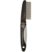 Produktbild von TRIXIE Kamm mit feinen Zinken und Anti-Rutsch-Griff aus Kunststoff für alle Felltypen 22 cm Schwarz/Blau