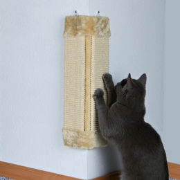 Trixie Katzen Kratzbrett für Zimmerecken aus Sisal und Plüsch beige 23 x 49 cm – Bild 1 von 3
