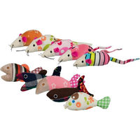 Produktbild von Trixie Katzen Plüschspielzeug Maus und Fisch aus Polyester in Bunt und Weiß