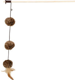 Produktbild von Trixie Katzenangel aus Holz mit bunten Pomponbällen - 4 cm