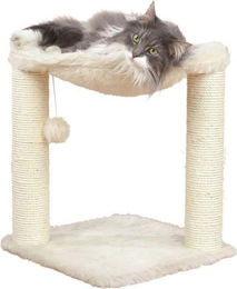Trixie Katzenbaum Kratzbaum mit Hängematte Creme 50 cm hoch 41x41 cm aus Holz und Sisal – Bild 1 von 1