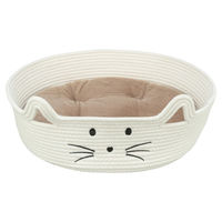 Produktbild von Trixie Katzenbett rund weiß/braun aus Polyester