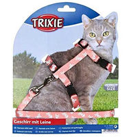 Produktbild von Trixie Katzengeschirr mit Leine aus Nylon in Rosa Bunt 27–45 cm
