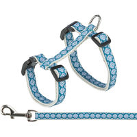 Produktbild von Trixie Katzengeschirr mit Leine Grau Blau 27-45 cm